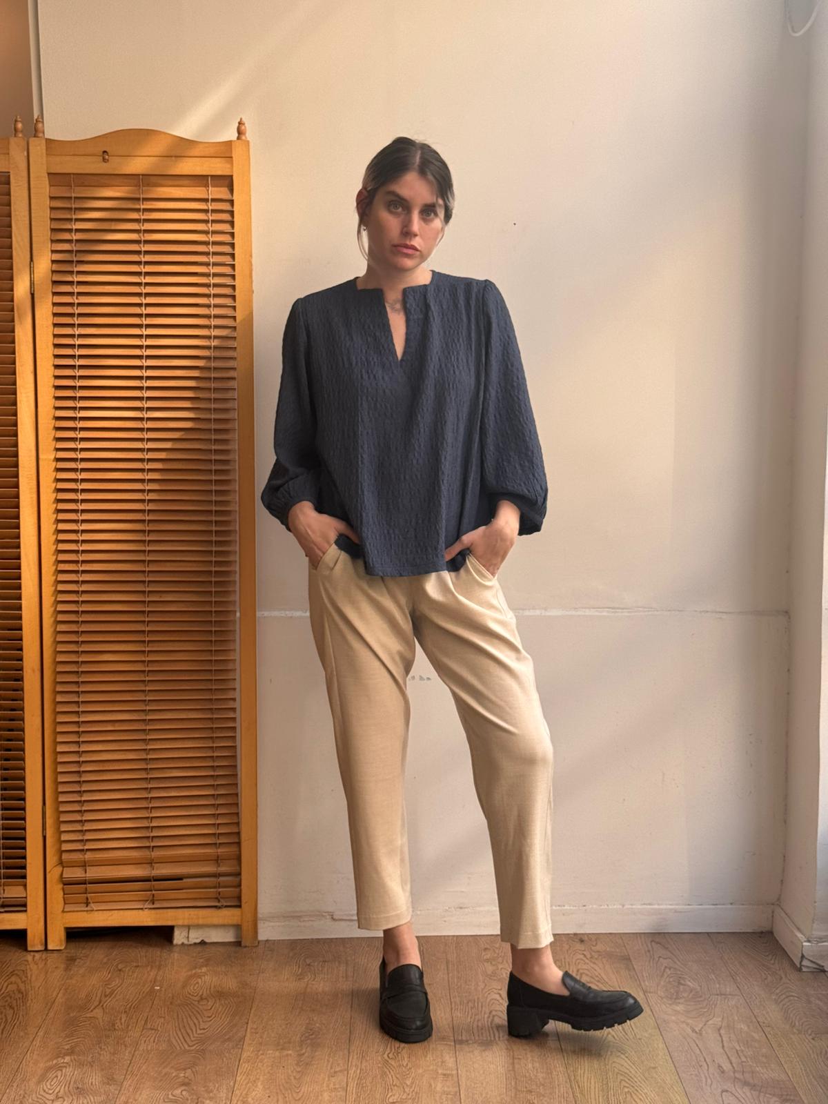 חולצת פאף כחול