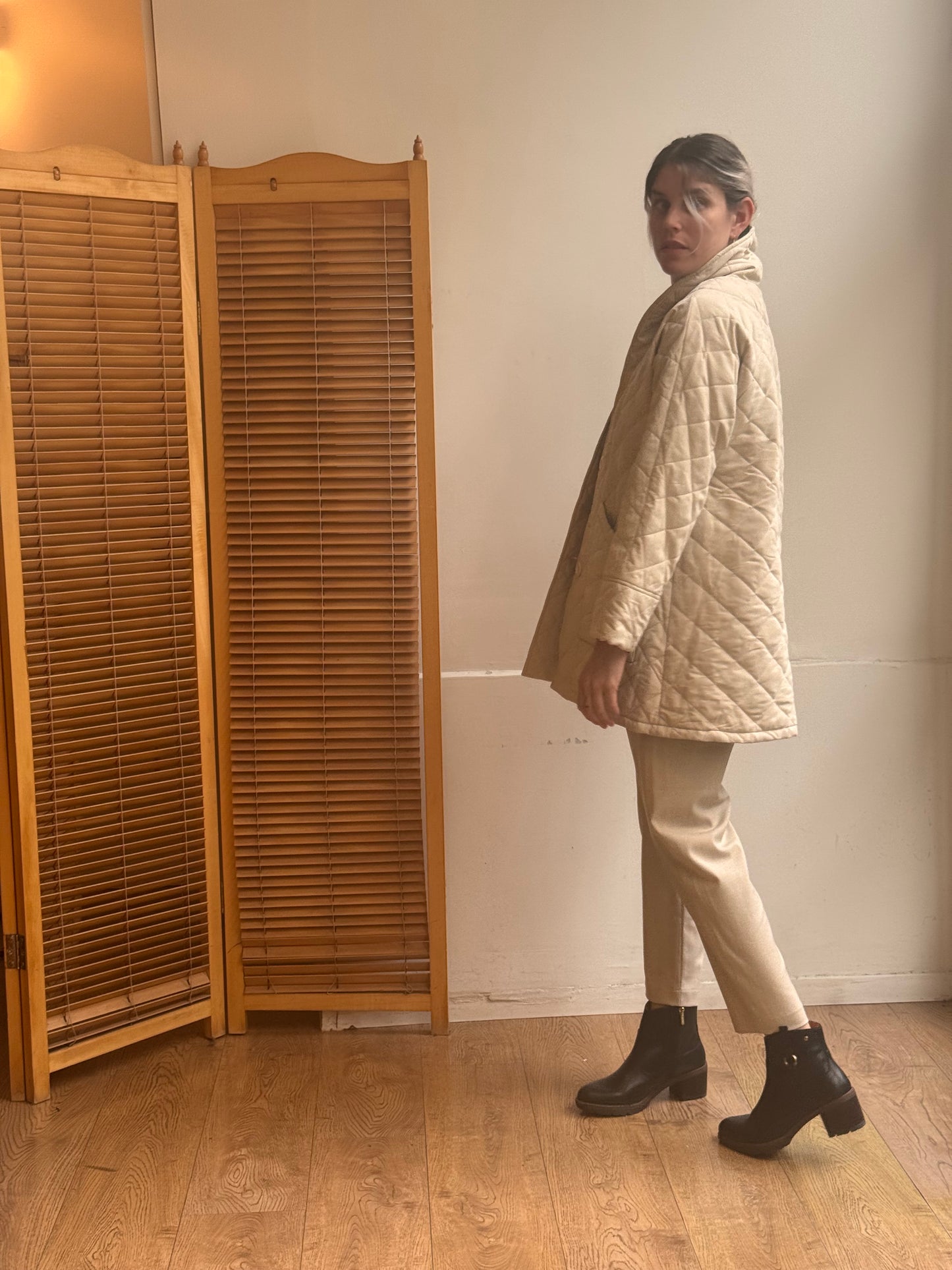 מעיל גריסון קווילט שמנת