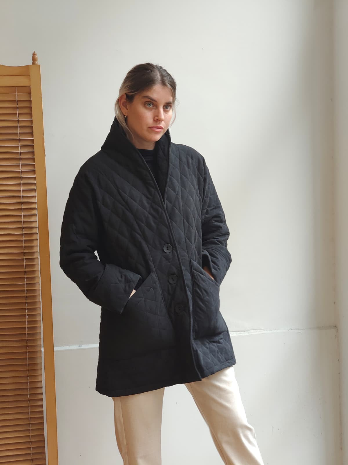 מעיל גריסון קווילט שחור