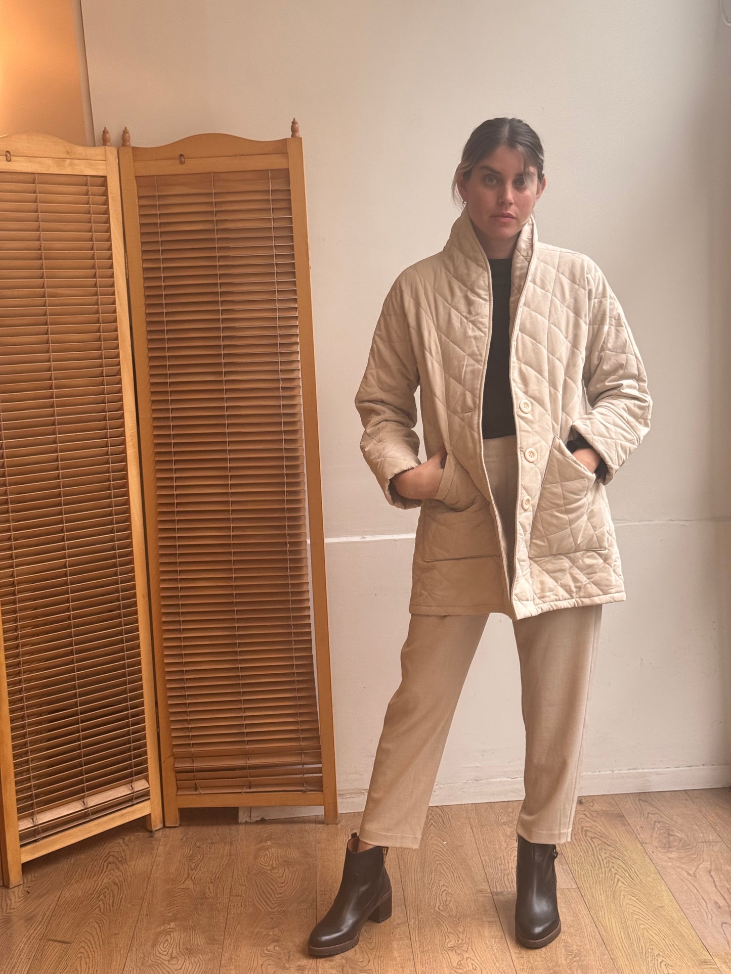 מעיל גריסון קווילט שמנת