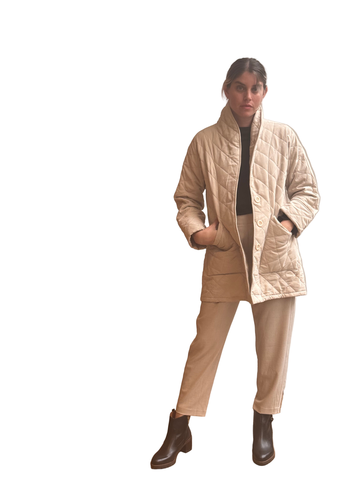 מעיל גריסון קווילט שמנת