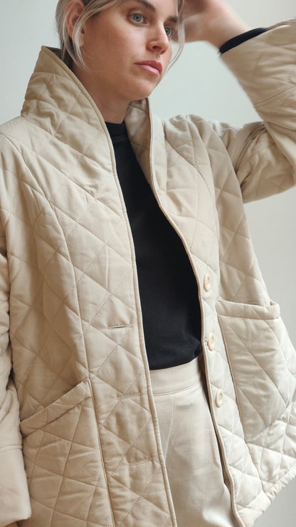 מעיל גריסון קווילט שמנת