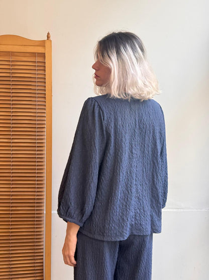 חולצת פאף כחול