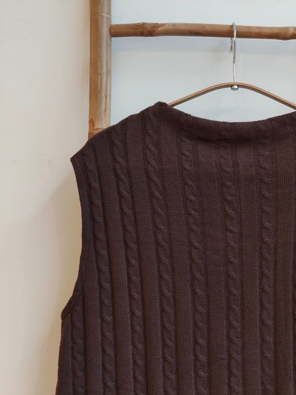 אפודת סריג כותנה חום