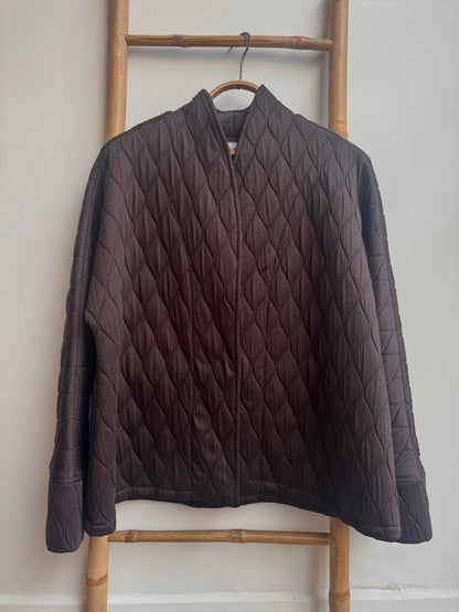 ז׳קט מיני קימונו קווילט חום