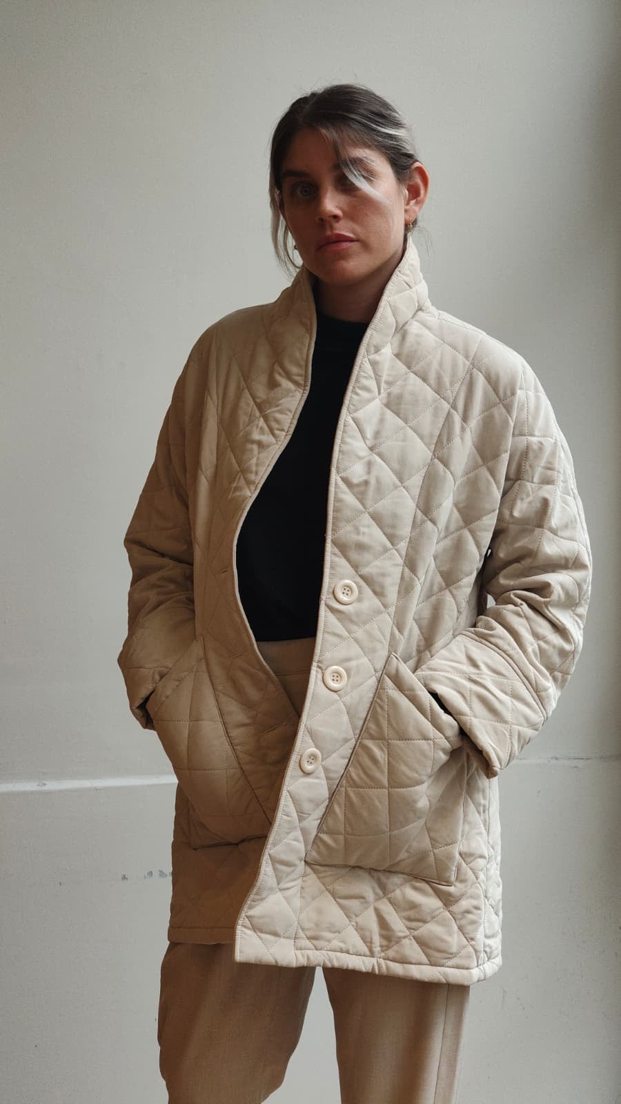 מעיל גריסון קווילט שמנת