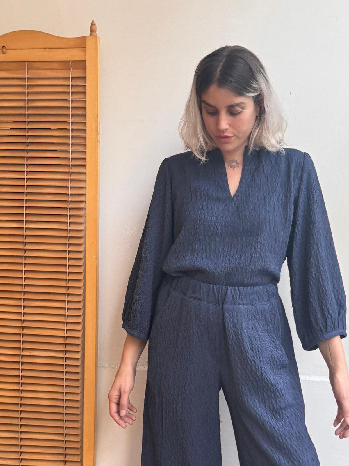 חולצת פאף כחול