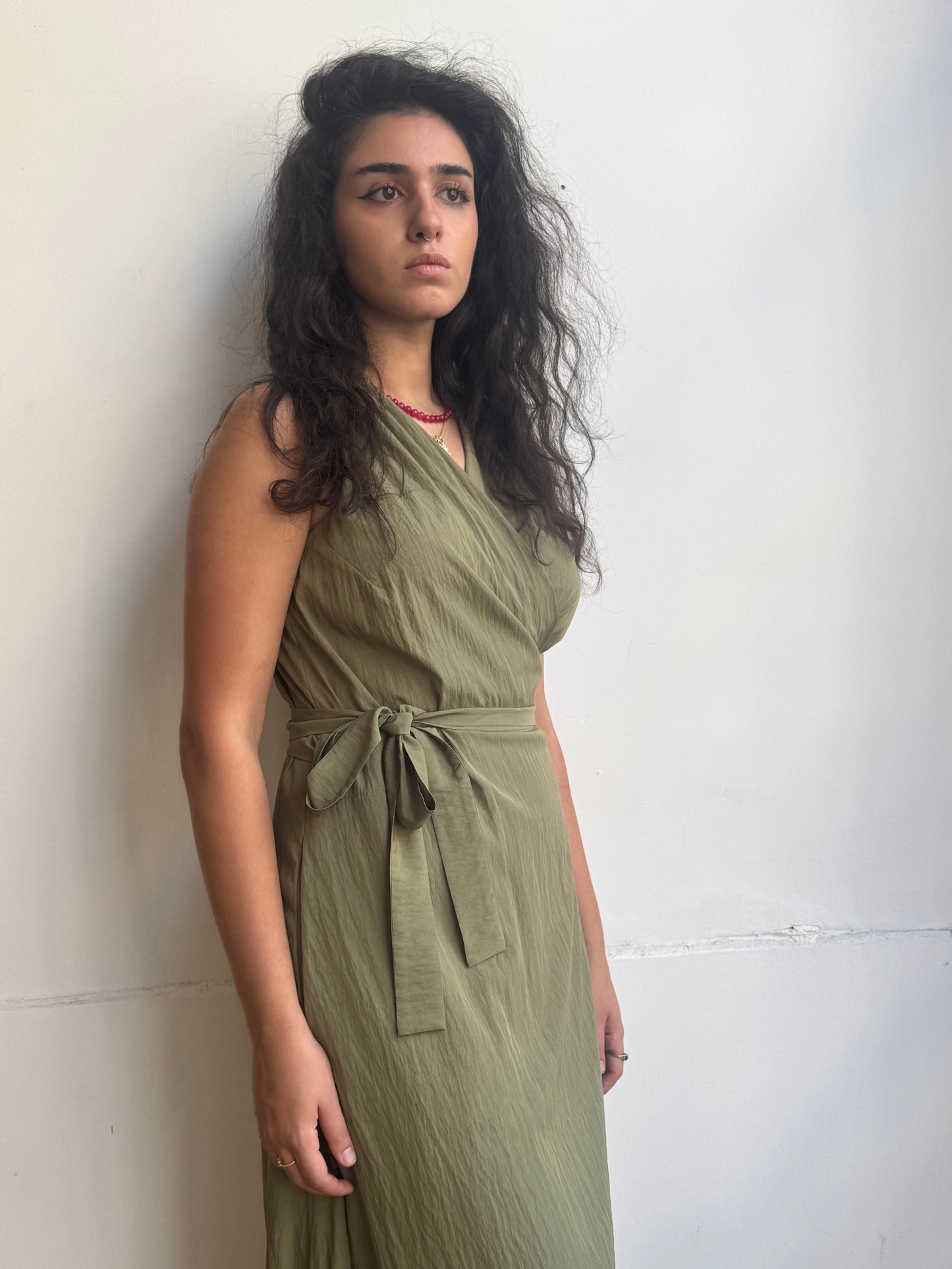 שמלת מעטפת smokey olive