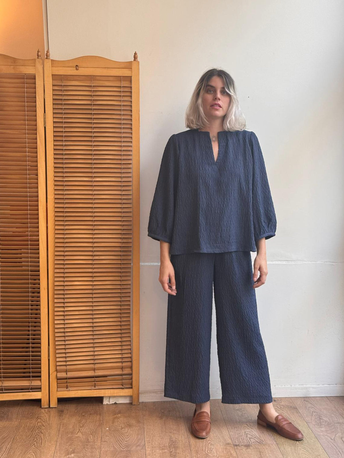 חולצת פאף כחול