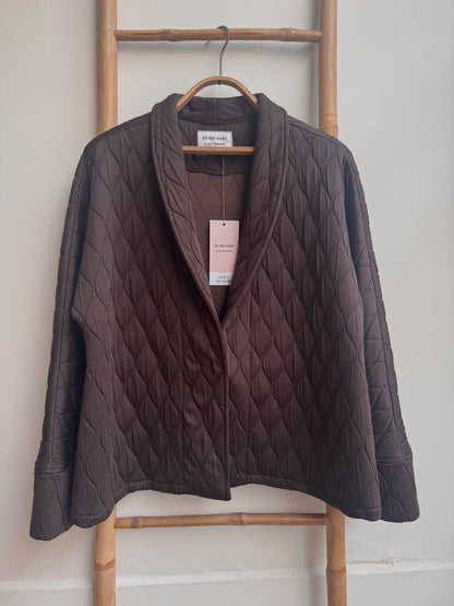 ז׳קט מיני קימונו קווילט חום