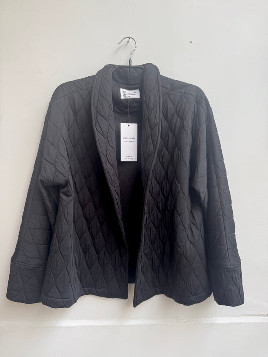 ז׳קט מיני קימונו קווילט שחור