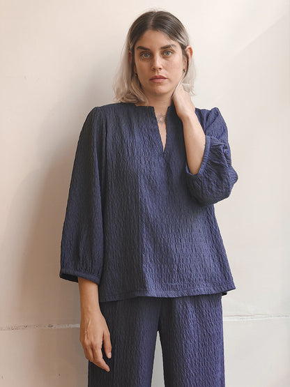 חולצת פאף כחול