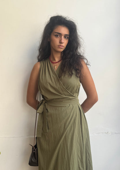 שמלת מעטפת smokey olive