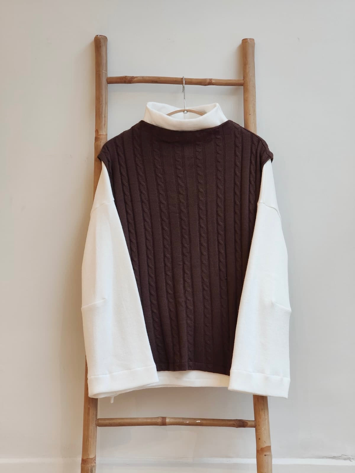 אפודת סריג כותנה חום