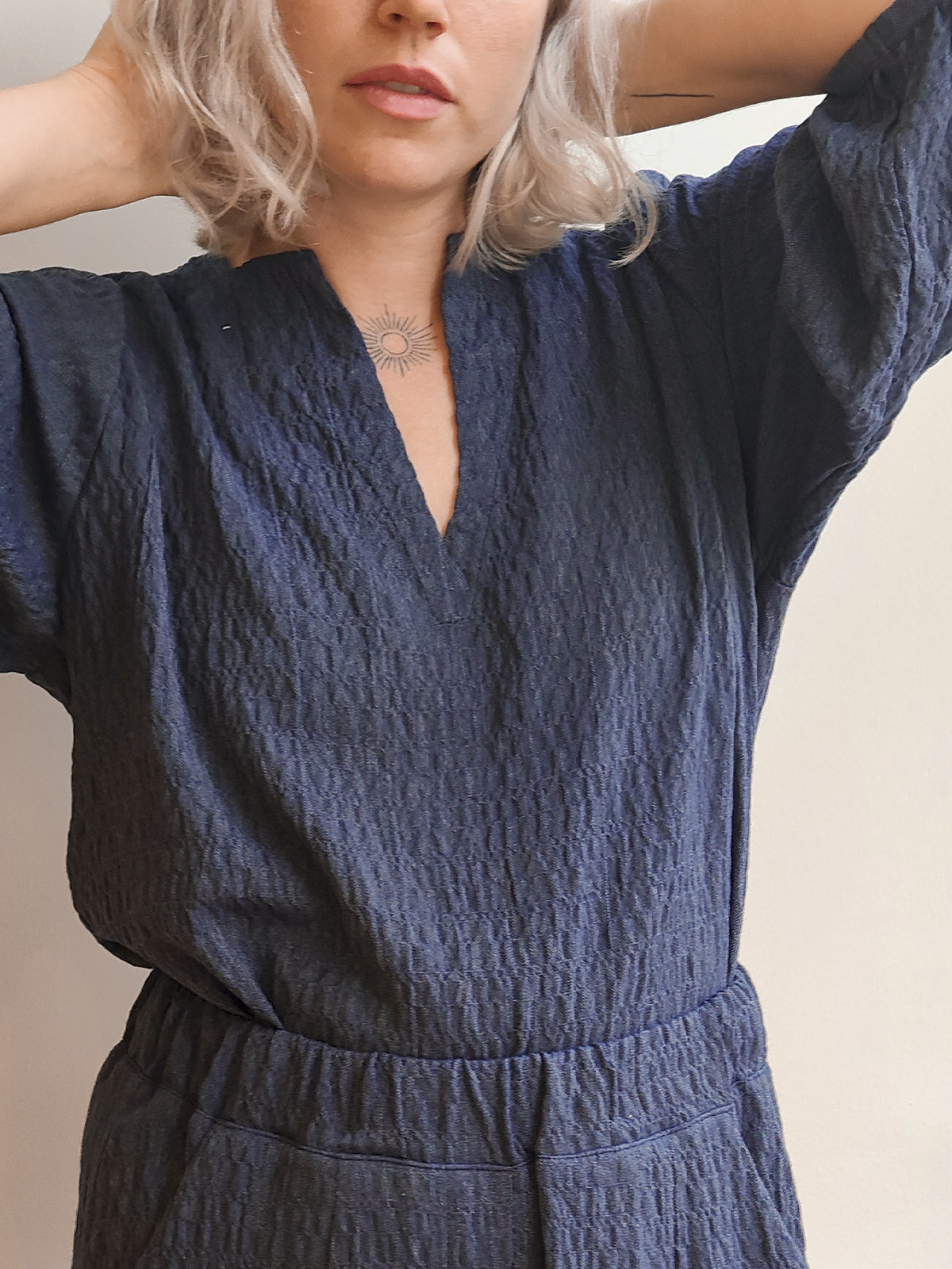 חולצת פאף כחול