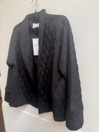 ז׳קט מיני קימונו קווילט שחור