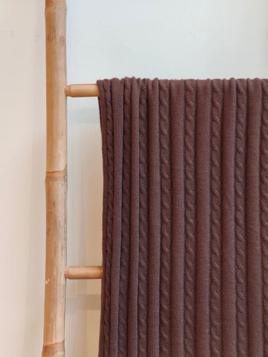 צעיף סריג כותנה חום