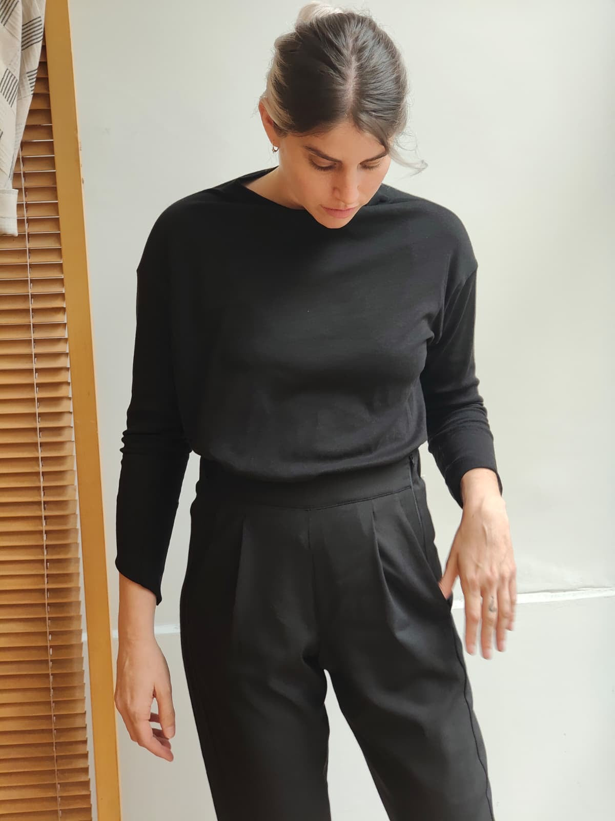 מכנסי טוליפ שחורים