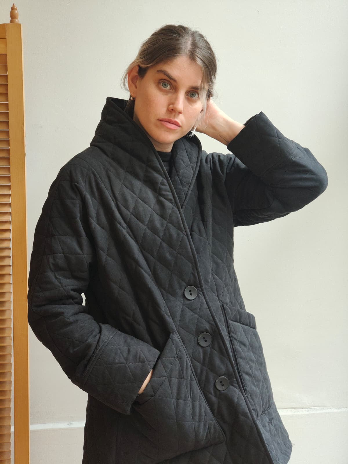 מעיל גריסון קווילט שחור