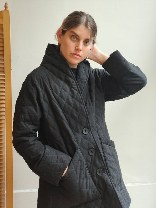 מעיל גריסון קווילט שחור