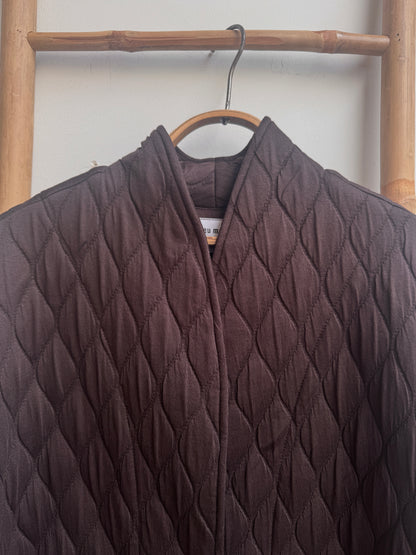 ז׳קט מיני קימונו קווילט חום