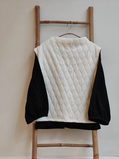 אפודת קווילט שמנת