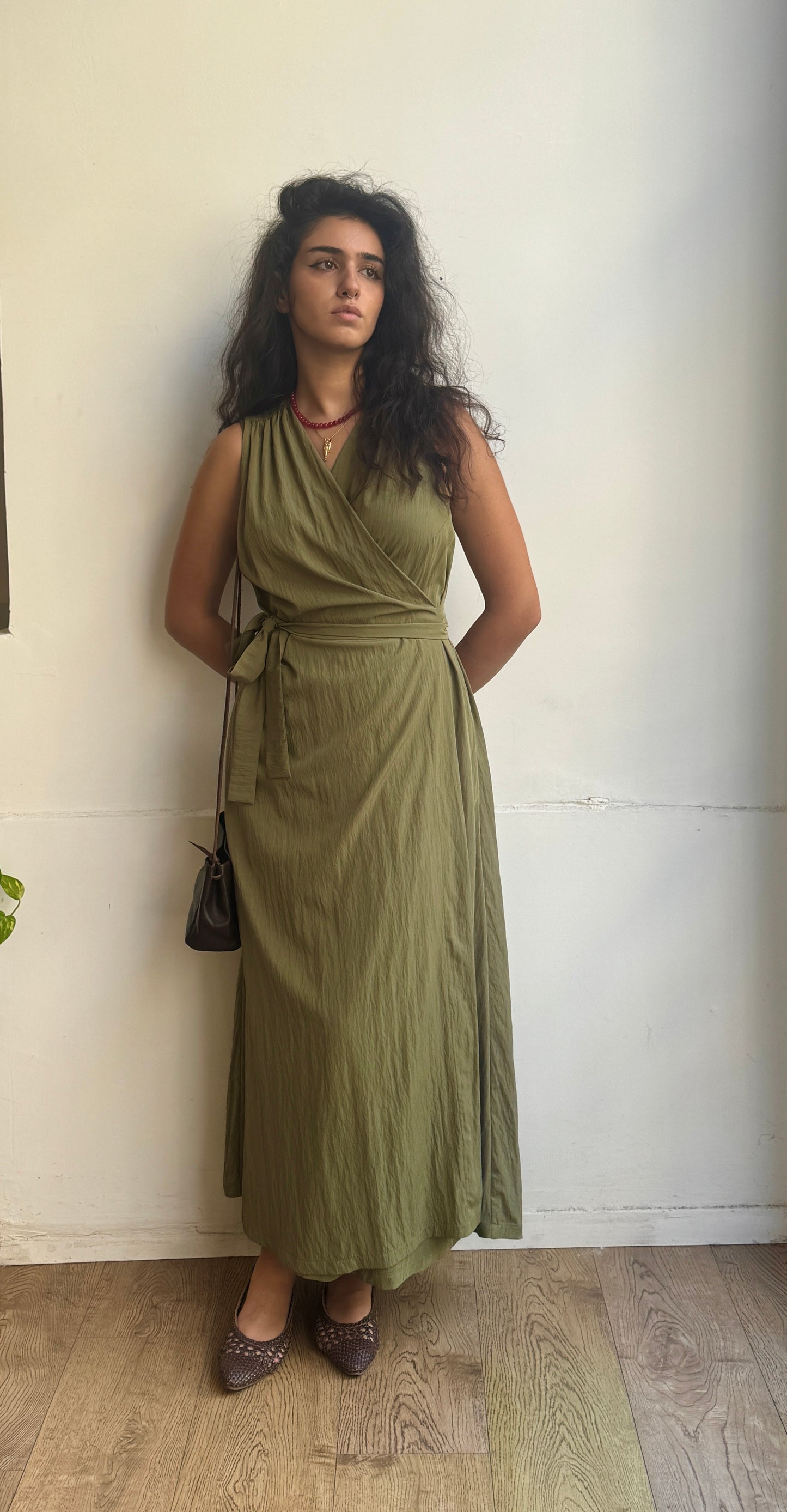 שמלת מעטפת smokey olive