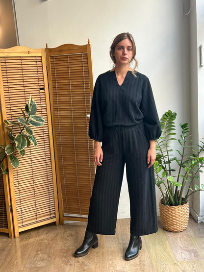 מכנסי בלאנקו שחור פס