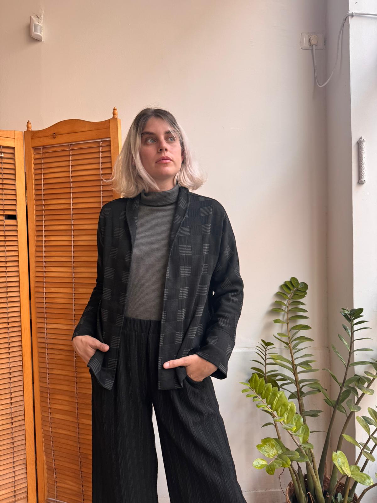 מיני קימונו שחור קוביות