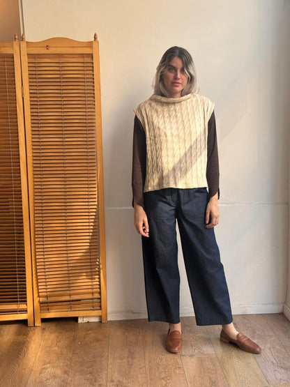 אפודת סריג כותנה חיטה