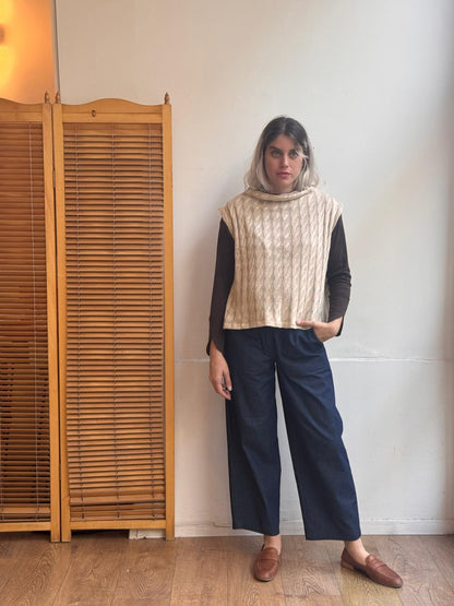 אפודת סריג כותנה חיטה