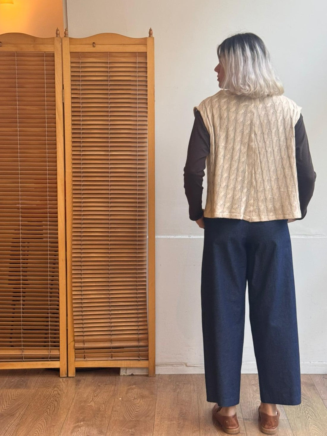 אפודת סריג כותנה חיטה