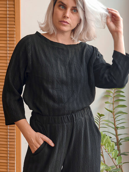 מכנסי בלאנקו שחור פס