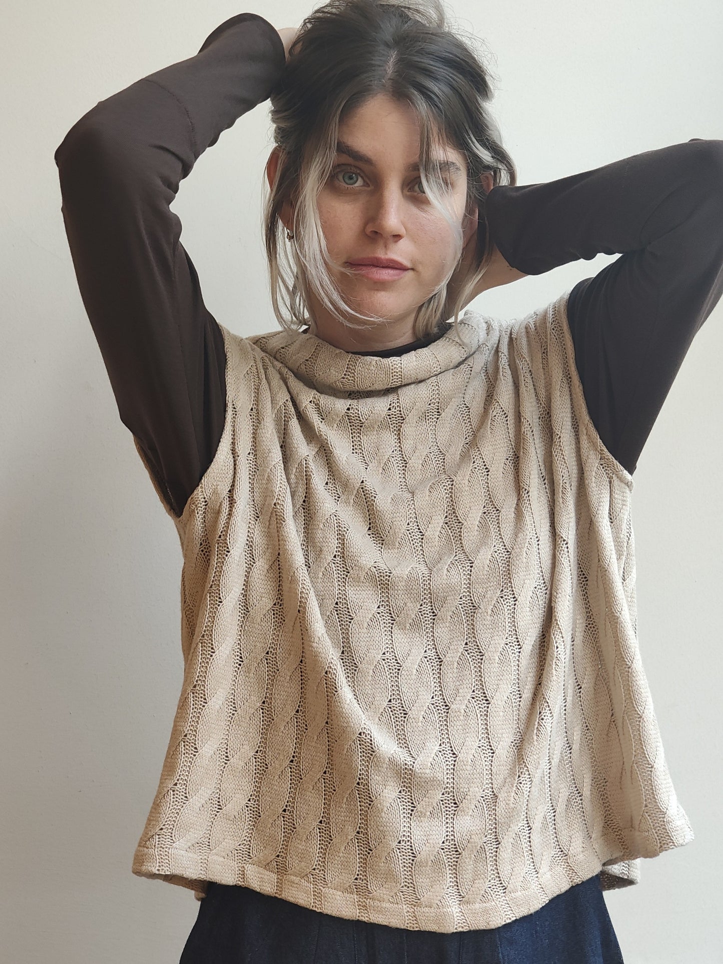 אפודת סריג כותנה חיטה