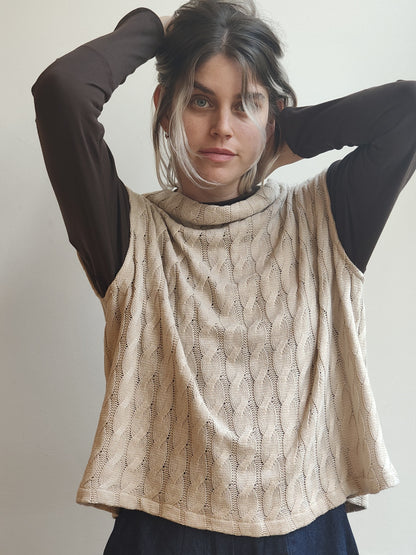 אפודת סריג כותנה חיטה