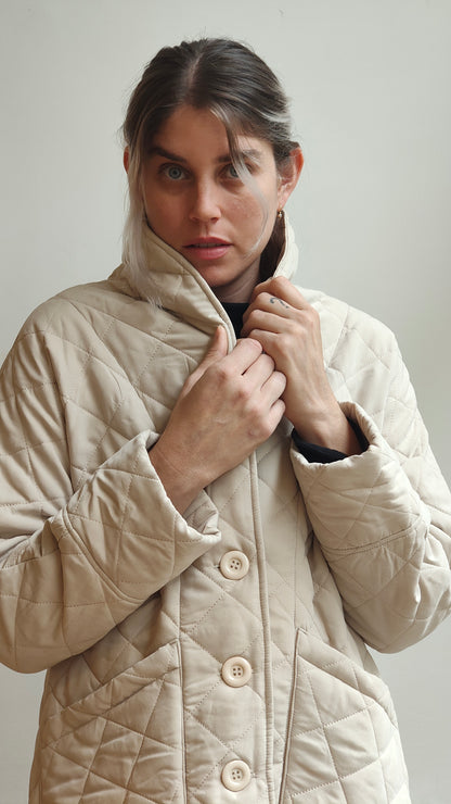 מעיל גריסון קווילט שמנת