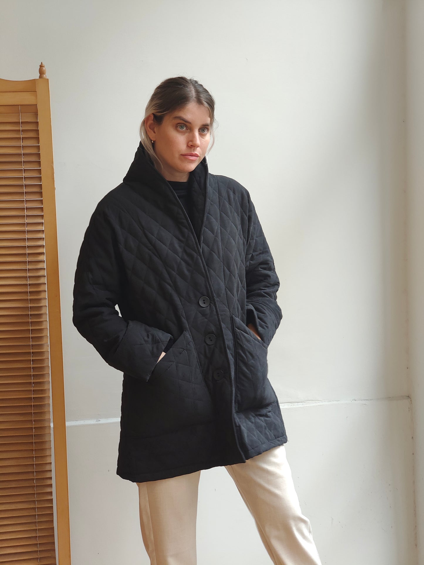 מעיל גריסון קווילט שחור