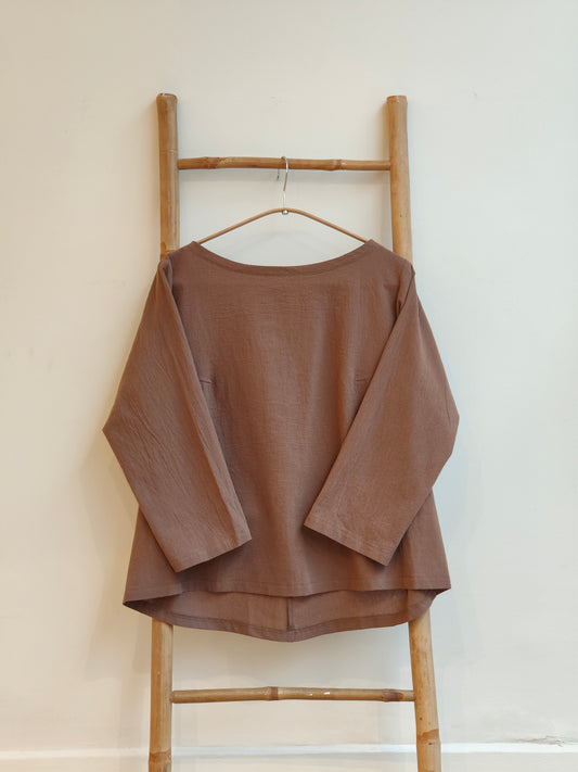 חולצת ניקו כותנה חום
